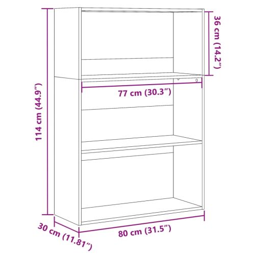 Библиотека, сонома дъб, 80x30x114 см, инженерно дърво