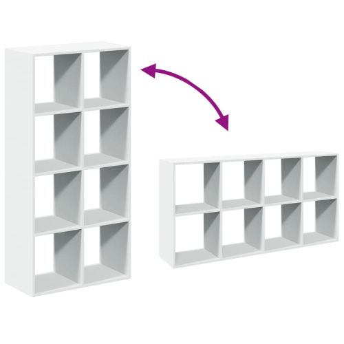 Разделител за стая, библиотека, бял, 69,5x29x137,5 см, инженерно дърво