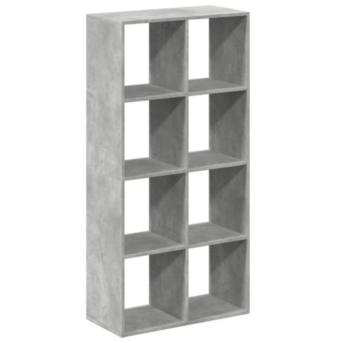 Разделител за стая / библиотека, бетонно сив, 69,5x29x137,5 см