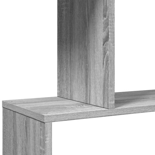 Разделител за стая / библиотека 4 нива сив сонома 70x24x129 см