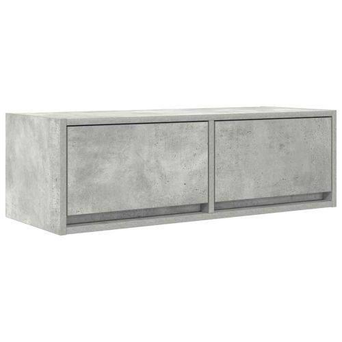 ТВ шкаф, бетонно сив, 80x31x25,5 см, инженерно дърво