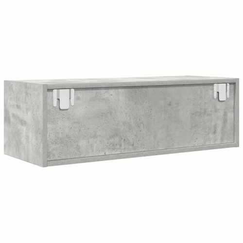 ТВ шкаф, бетонно сив, 80x31x25,5 см, инженерно дърво