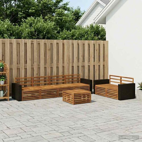 Комплект дивани за открито 7 pcs Натурално