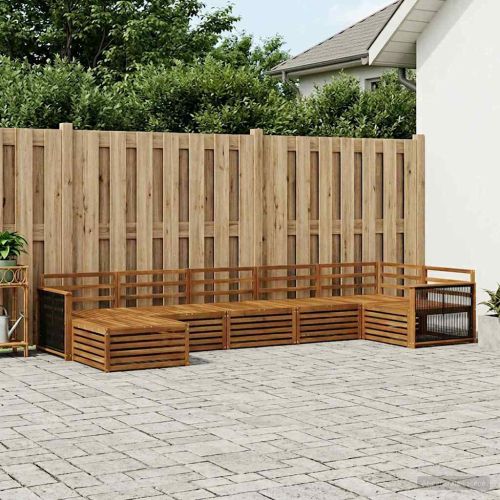 Комплект дивани за открито 7 pcs Натурално