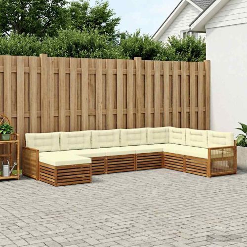 Комплект дивани за открито 8 pcs Натурален и Крема