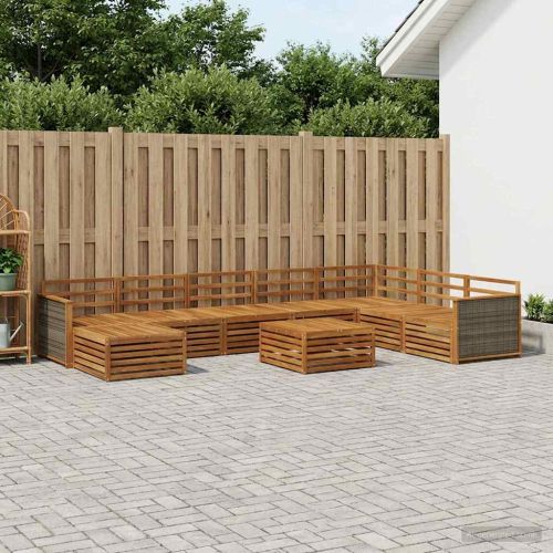 Комплект дивани за открито 9 pcs Натурално