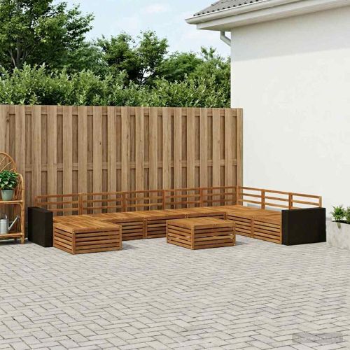 Комплект дивани за открито 9 pcs Натурално