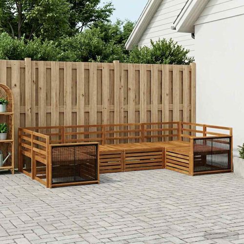 Комплект дивани за открито 6 pcs Натурално
