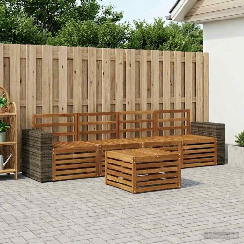 Комплект дивани за открито 5 pcs Натурално
