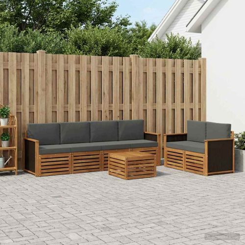 Комплект дивани за открито 7 pcs Натурален и Антрацит