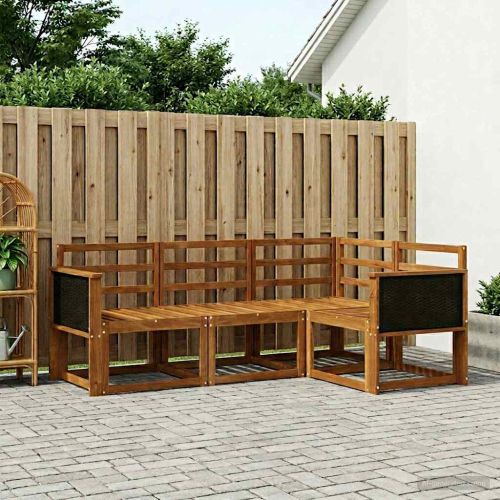 Комплект дивани за открито 4 pcs Натурално