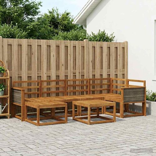 Комплект дивани за открито 7 pcs Натурално