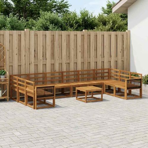 Комплект дивани за открито 11 pcs Натурално
