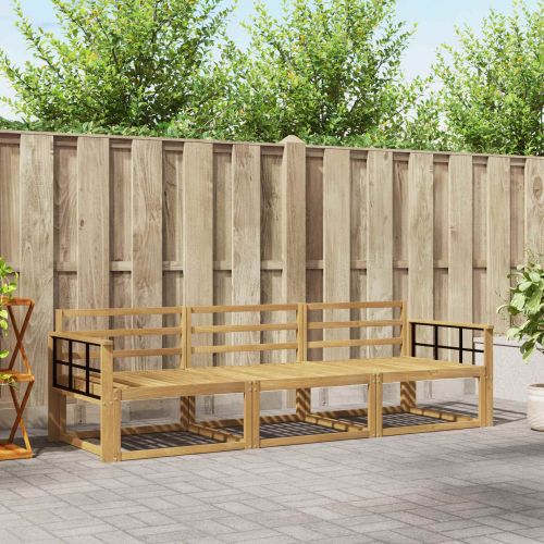 Комплект дивани за открито 3 pcs Бяло 249,5 x 83 x 73 см