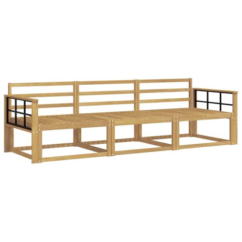 Комплект дивани за открито 3 pcs Бяло 249,5 x 83 x 73 см