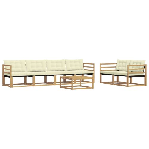 Комплект дивани за открито 7 pcs Бяло и кремаво 79 x 79 x 37 см