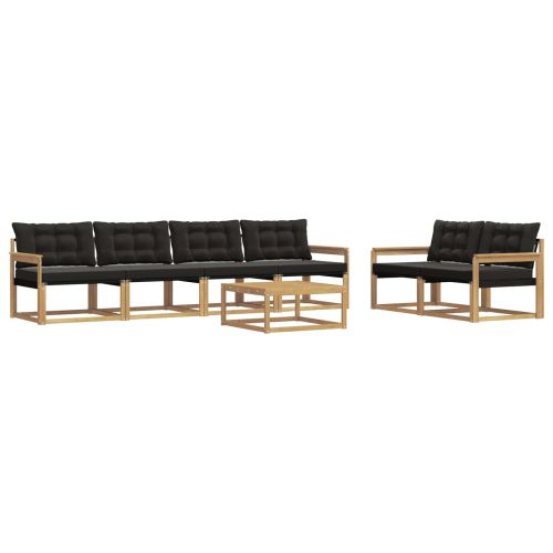Комплект дивани за открито 7 pcs Бяло и черно 79 x 79 x 37 см