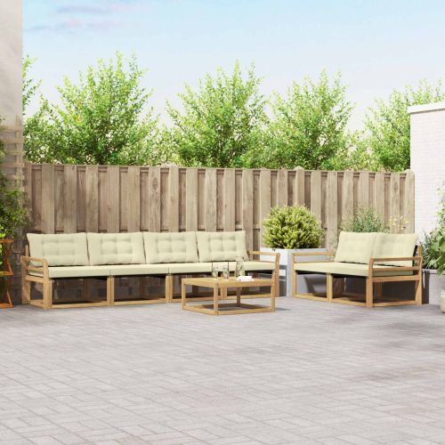 Комплект дивани за открито 7 pcs Бяло и кремаво 79 x 79 x 37 см