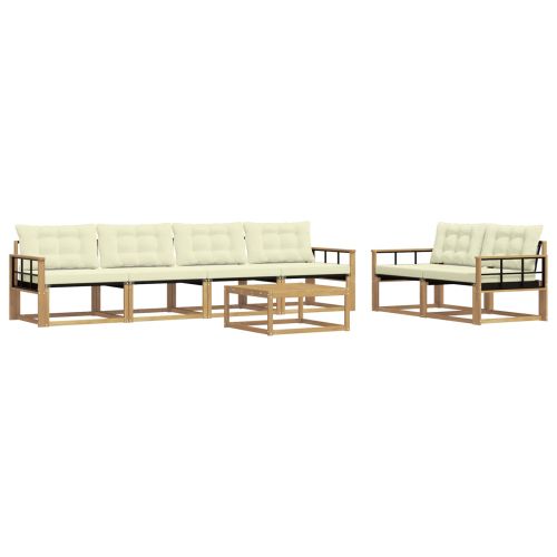 Комплект дивани за открито 7 pcs Бяло и кремаво 79 x 79 x 37 см