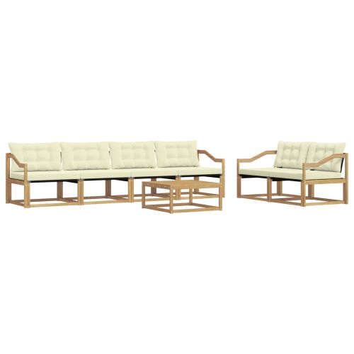 Комплект дивани за открито 7 pcs Бяло и кремаво 79 x 79 x 37 см