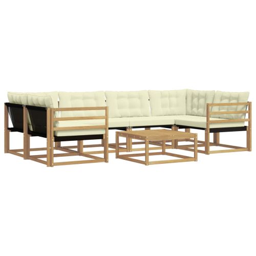 Комплект дивани за открито 7 pcs Бяло и кремаво 79 x 79 x 37 см