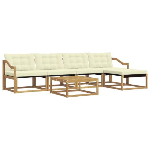 Комплект дивани за открито 6 pcs Бяло и кремаво 79 x 79 x 37 см