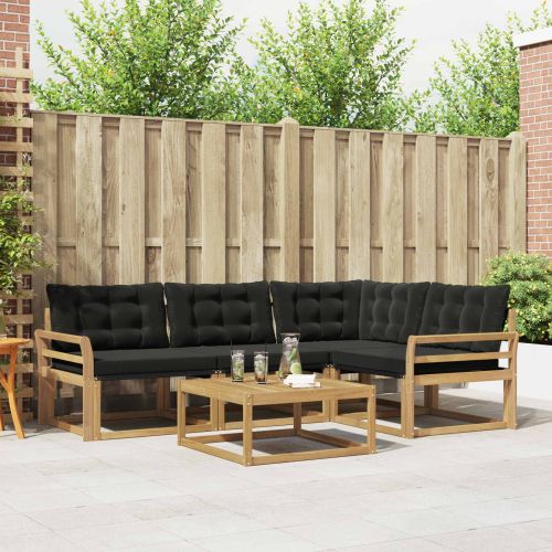 Комплект дивани за открито 5 pcs Бяло и черно 79 x 79 x 37 см
