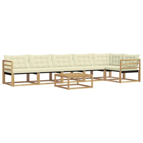 Комплект дивани за открито 7 pcs Бяло и кремаво 79 x 79 x 37 см