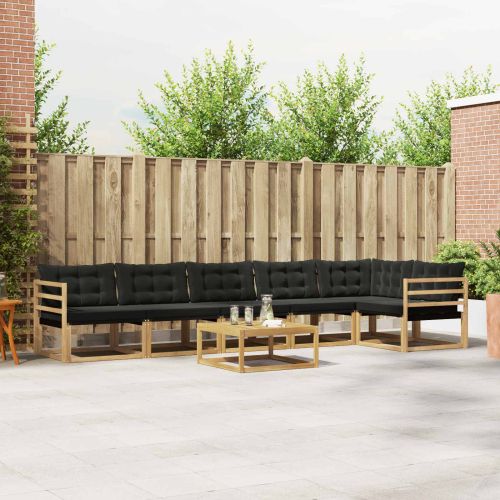 Комплект дивани за открито 7 pcs Бяло и черно 79 x 79 x 37 см