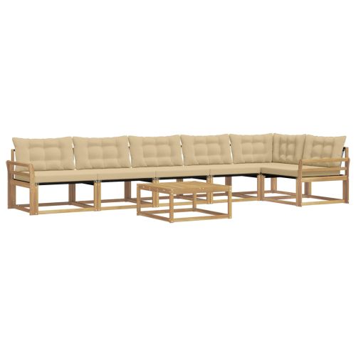 Комплект дивани за открито 7 pcs Бяло и Бежово 79 x 79 x 37 см
