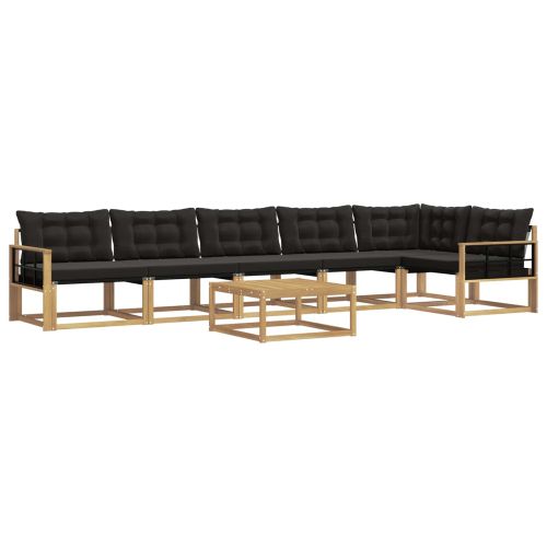 Комплект дивани за открито 7 pcs Бяло и черно 79 x 79 x 37 см