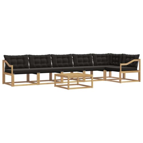 Комплект дивани за открито 7 pcs Бяло и черно 79 x 79 x 37 см