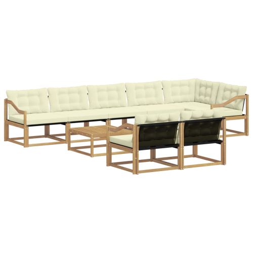 Комплект дивани за открито 9 pcs Бяло и кремаво 79 x 79 x 37 см