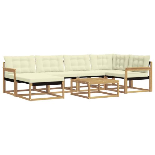 Комплект дивани за открито 7 pcs Бяло и кремаво 79 x 79 x 37 см