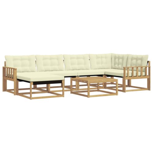 Комплект дивани за открито 7 pcs Бяло и кремаво 79 x 79 x 37 см