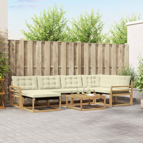 Комплект дивани за открито 7 pcs Бяло и кремаво 79 x 79 x 37 см