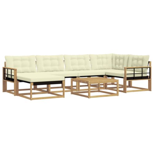 Комплект дивани за открито 7 pcs Бяло и кремаво 79 x 79 x 37 см
