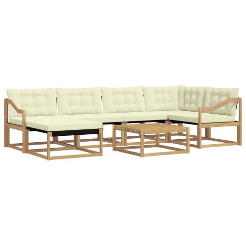 Комплект дивани за открито 7 pcs Бяло и кремаво 79 x 79 x 37 см