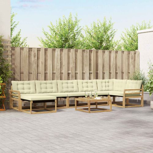 Комплект дивани за открито 8 pcs Бяло и кремаво 79 x 79 x 37 см