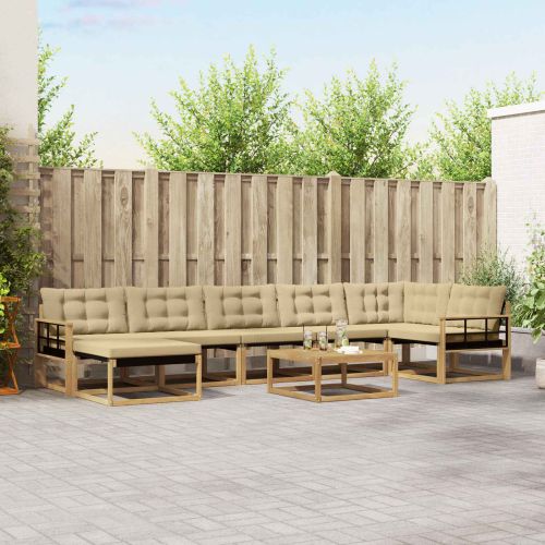 Комплект дивани за открито 8 pcs Бяло и Бежово 79 x 79 x 37 см