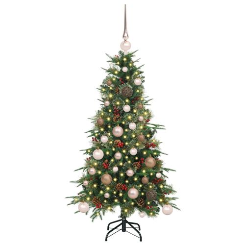 Изкуствено коледно дърво с хингед Зелен 120 cm PE и PVC