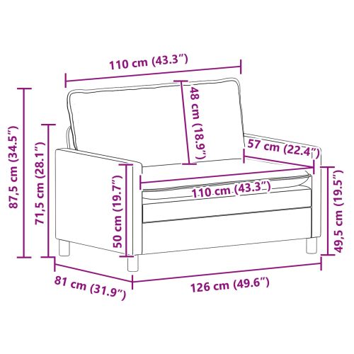 Диван Тъмносиво 126 x 81 x 87,5 см Кадифе