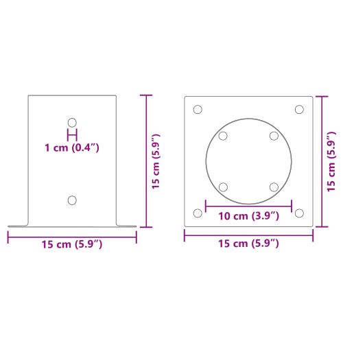 Кръгъл наземен анкер 12 pcs Сребристо 15 x 15 x 15 см Метал