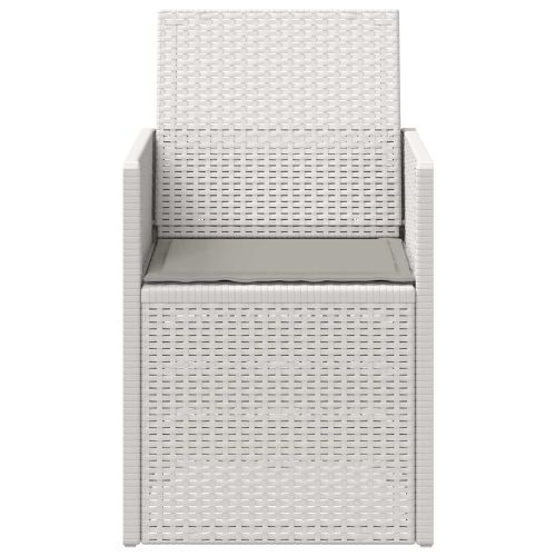 Градински Dining Столове 2 pcs Бяло и светлосиво ПП