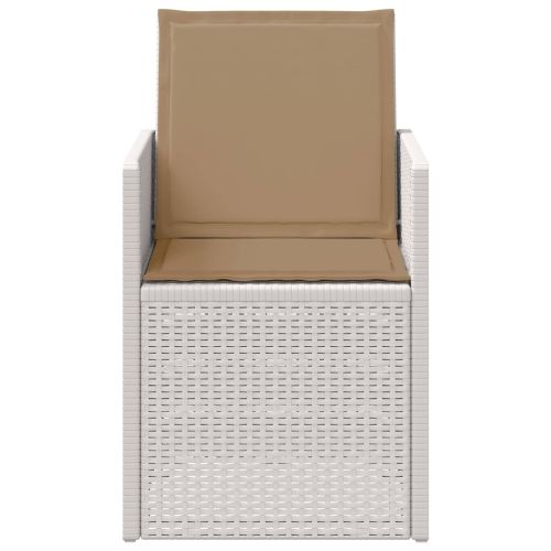 Градински Dining Столове 2 pcs Бяло и таупе ПП