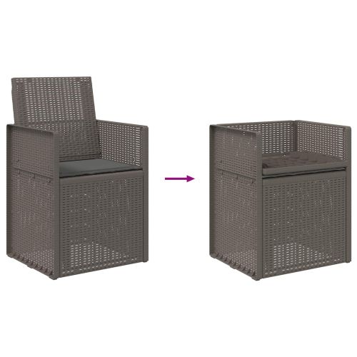 Градински Dining Столове 2 pcs Светлосиво и антрацит ПП