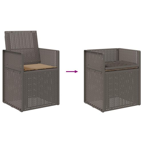 Градински Dining Столове 2 pcs Светлосиво и Таупе ПП