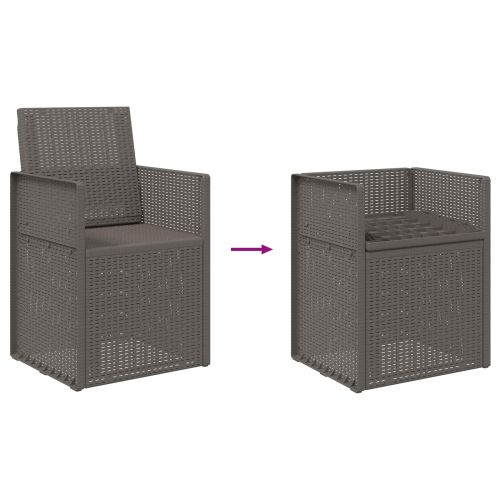 Градински Dining Столове 2 pcs Светлосиво ПП