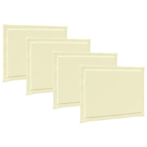 Възглавници за седалки 4 pcs Кремаво 47 x 36 x 2 см Полиестер
