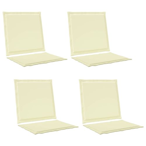 Възглавници за седалката и гърба 4 pcs Кремаво 47 x 45 x 2 см